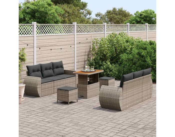 Sonata H Градински Софа Комплект с възглавница 9 pcs Сив 90 x 55 x 71 cm