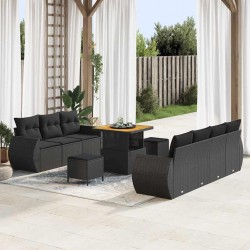 Sonata H Градински Софа Комплект 10 pcs Черно 80 x 80 x 71 cm - Canapele și bănci de grădină