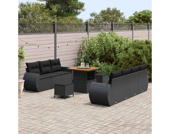 Sonata H Градински Софа Комплект 10 pcs Черно 80 x 80 x 71 cm