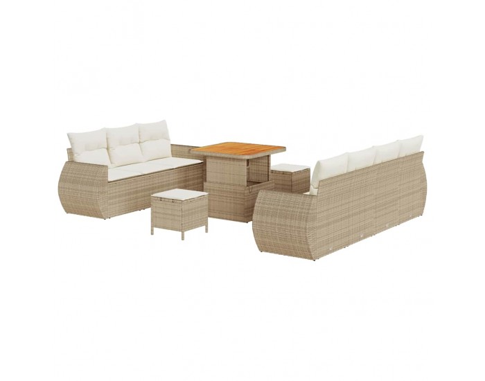 Sonata H Градински Софа Комплект 10 pcs бежово и кремаво 80 x 80 x 71 cm