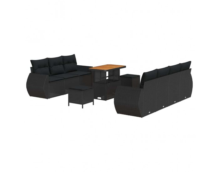 Sonata H Градински Софа Комплект 10 pcs Черно 90 x 55 x 71 cm