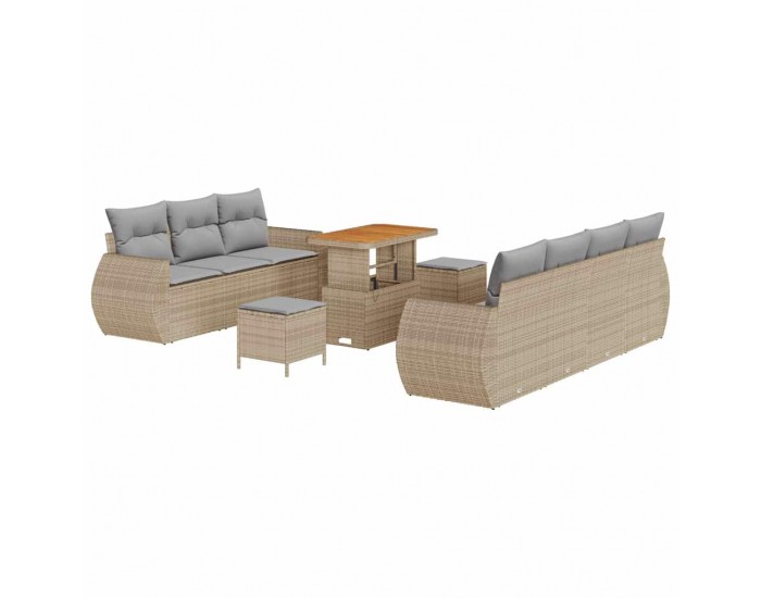 Sonata H Градински Софа Комплект 10 pcs бежово и светлосиво