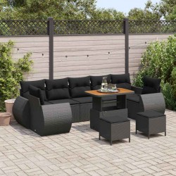 Sonata H Градински Софа Комплект 10 pcs Черно 90 x 55 x 71 cm - Canapele și bănci de grădină