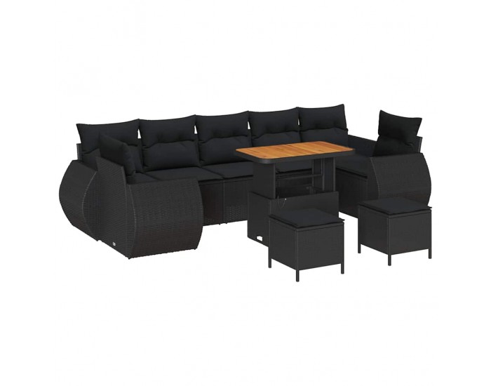 Sonata H Градински Софа Комплект 10 pcs Черно 90 x 55 x 71 cm
