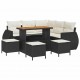 Sonata H Градински Софа Комплект 9 pcs Черно и кремаво 110 x 55 x 71 см