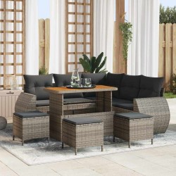 Sonata H Градински Софа Комплект 9 pcs Сив 110 x 55 x 71 см - Canapele și bănci de grădină