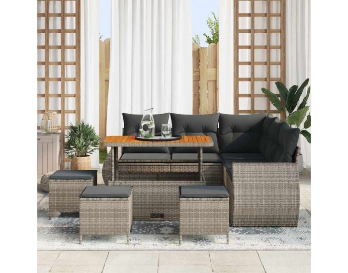 Sonata H Градински Софа Комплект 9 pcs Сив 110 x 55 x 71 см