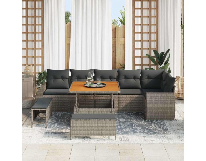 Sonata H Градински Софа Комплект 9 pcs Сив 100 x 100 x 71 cm