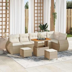Sonata H Градински Софа Комплект 9 pcs бежово и кремаво 90 x 55 x 71 cm - Canapele și bănci de grădină