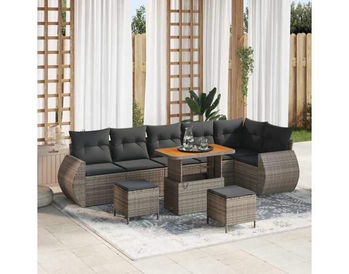 Sonata H Градински Софа Комплект с възглавница 9 pcs Сив 90 x 55 x 71 cm