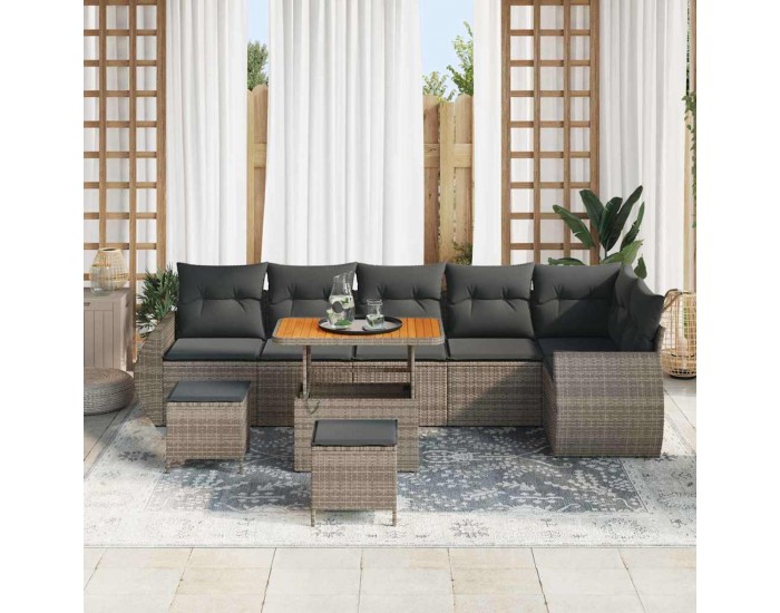 Sonata H Градински Софа Комплект с възглавница 9 pcs Сив 90 x 55 x 71 cm