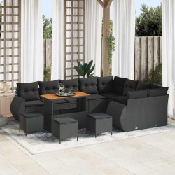 Sonata H Градински Софа Комплект 13 pcs Черно 110 x 55 x 71 см - Canapele și bănci de grădină