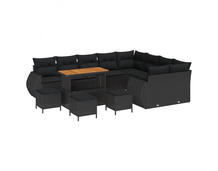 Sonata H Градински Софа Комплект 13 pcs Черно 110 x 55 x 71 см