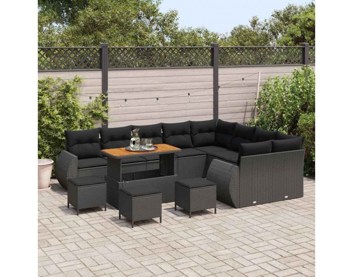 Sonata H Градински Софа Комплект 13 pcs Черно 110 x 55 x 71 см