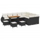Sonata H Градински Софа Комплект 13 pcs Черно и кремаво 110 x 55 x 71 см