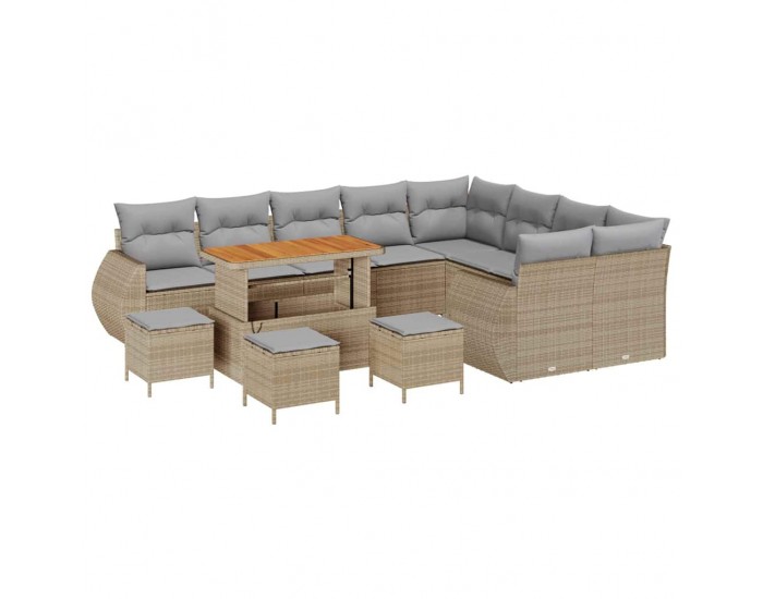 Sonata H Градински Софа Комплект 13 pcs бежово и светлосиво