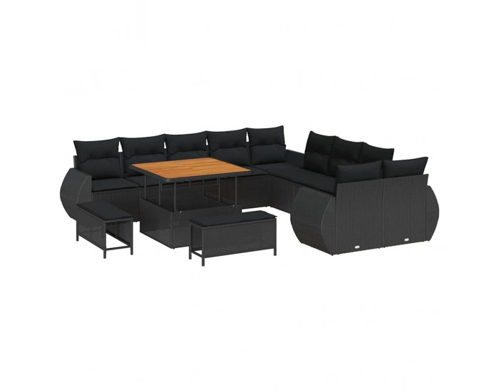 Sonata H Градински Софа Комплект 13 pcs Черно 100 x 100 x 71 cm