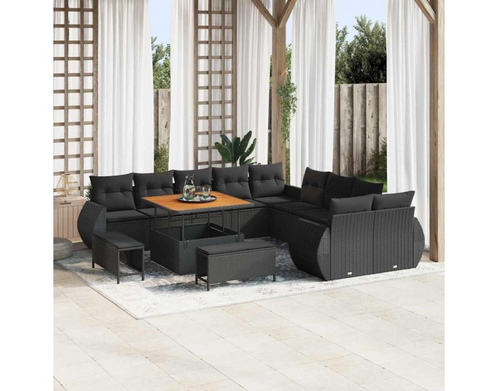 Sonata H Градински Софа Комплект 13 pcs Черно 100 x 100 x 71 cm