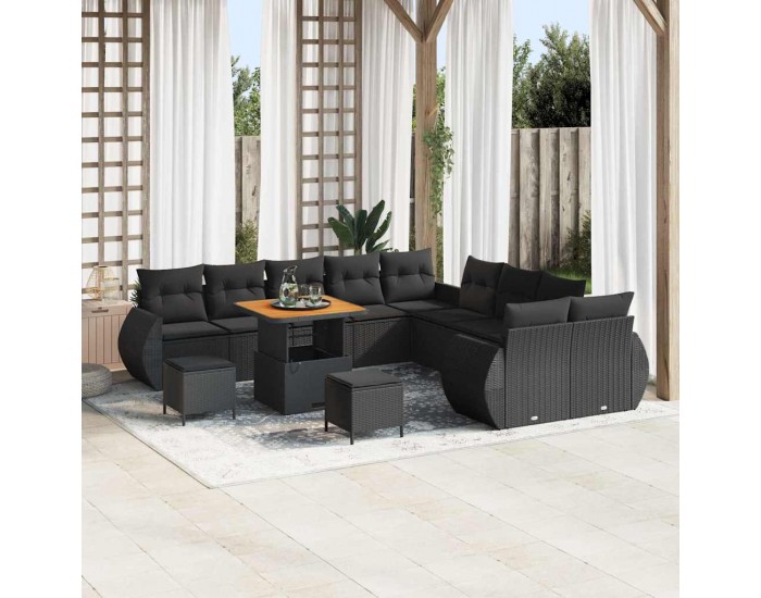 Sonata H Градински Софа Комплект 13 pcs Черно 80 x 80 x 71 cm
