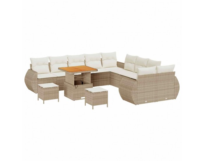 Sonata H Градински Софа Комплект 13 pcs бежово и кремаво 80 x 80 x 71 cm