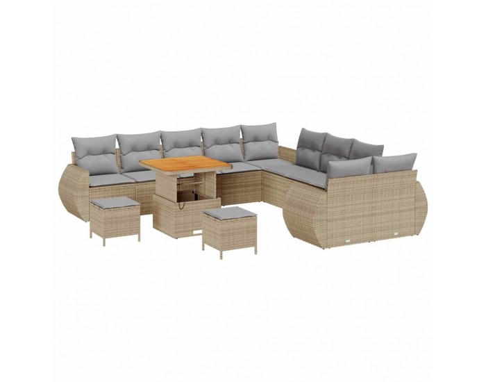 Sonata H Градински Софа Комплект 13 pcs бежово и светлосиво