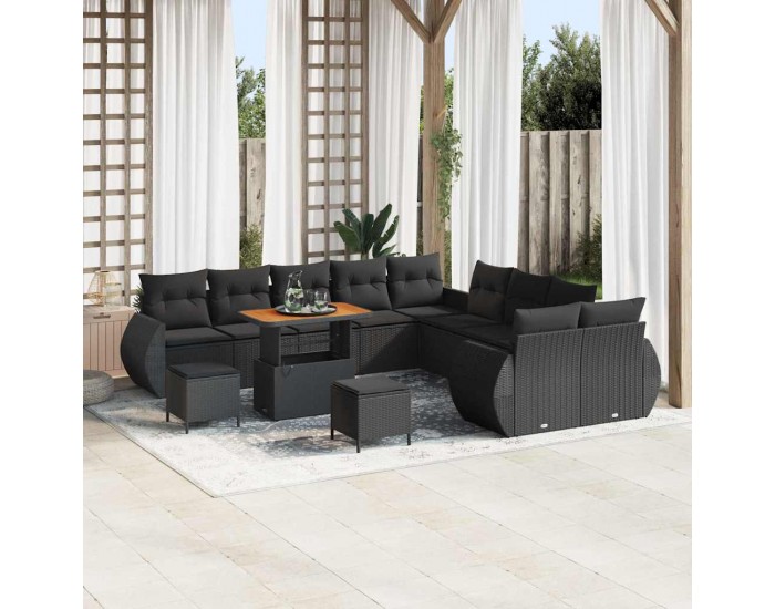Sonata H Градински Софа Комплект 13 pcs Черно 90 x 55 x 71 cm
