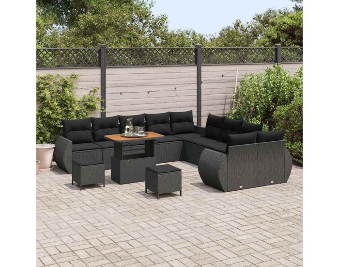 Sonata H Градински Софа Комплект 13 pcs Черно 90 x 55 x 71 cm