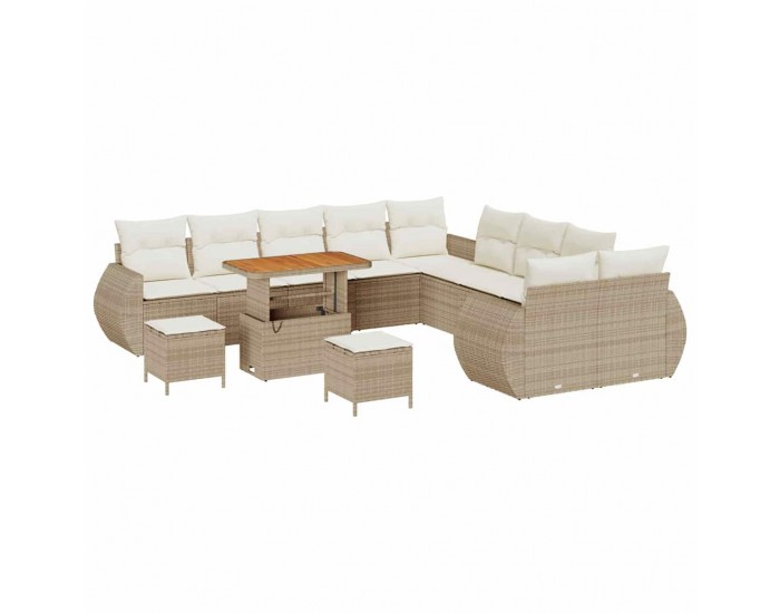 Sonata H Градински Софа Комплект 13 pcs бежово и кремаво 90 x 55 x 71 cm