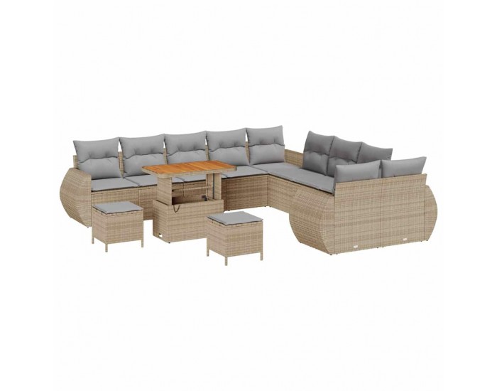 Sonata H Градински Софа Комплект 13 pcs бежово и светлосиво