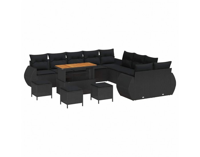 Sonata H Градински Софа Комплект 14 pcs Черно 110 x 55 x 71 см
