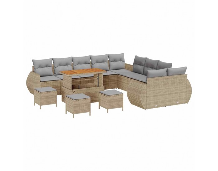 Sonata H Градински Софа Комплект 14 pcs бежово и светлосиво