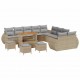 Sonata H Градински Софа Комплект 14 pcs бежово и светлосиво