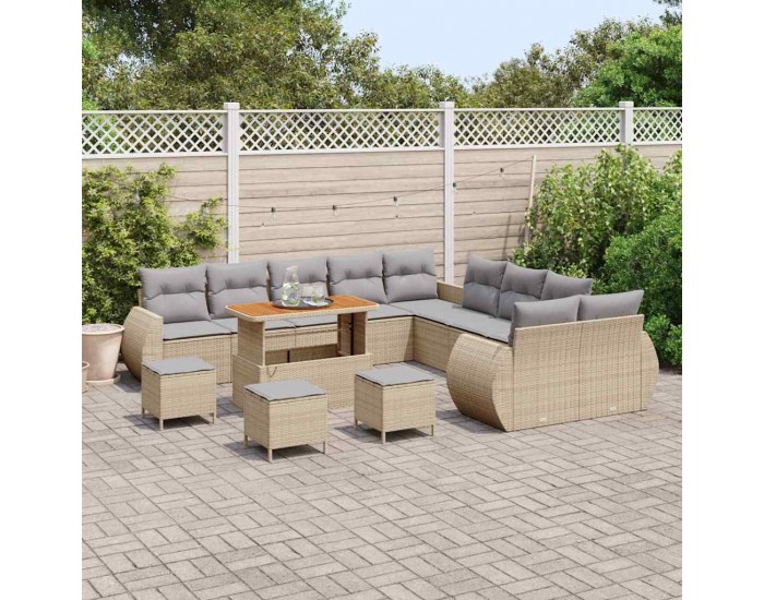 Sonata H Градински Софа Комплект 14 pcs бежово и светлосиво