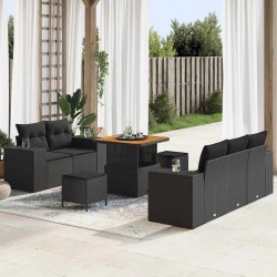 Sonata H Градински Софа Комплект 8 pcs Черно 80 x 80 x 71 cm - Canapele și bănci de grădină