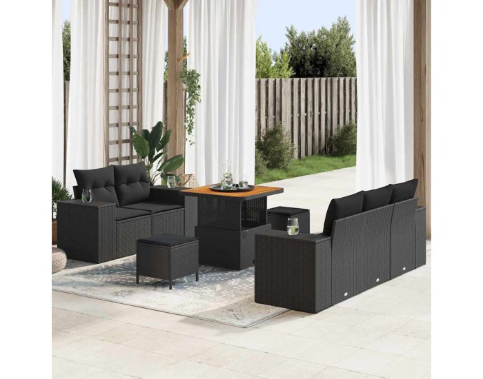 Sonata H Градински Софа Комплект 8 pcs Черно 80 x 80 x 71 cm