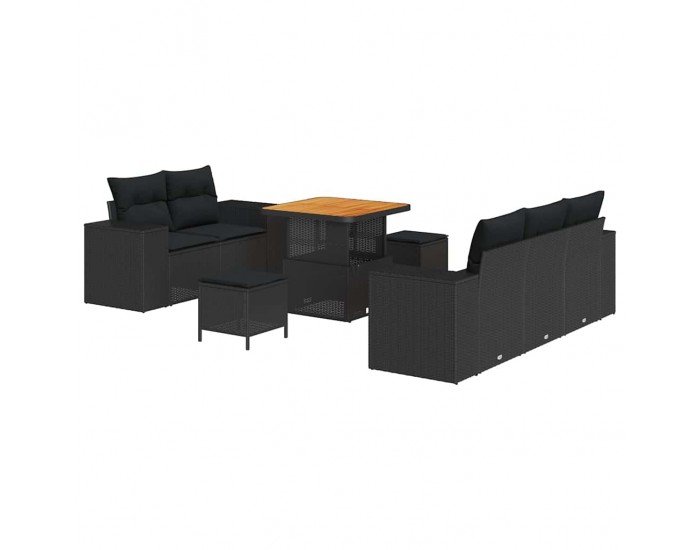 Sonata H Градински Софа Комплект 8 pcs Черно 80 x 80 x 71 cm
