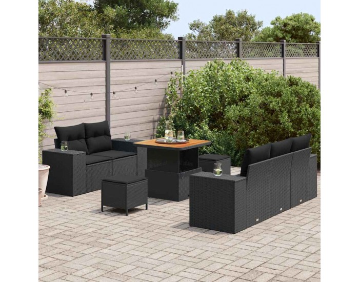 Sonata H Градински Софа Комплект 8 pcs Черно 80 x 80 x 71 cm