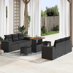 Sonata H Градински Софа Комплект 9 pcs Черно 90 x 55 x 71 cm - Canapele și bănci de grădină