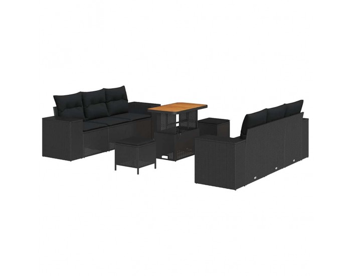 Sonata H Градински Софа Комплект 9 pcs Черно 90 x 55 x 71 cm