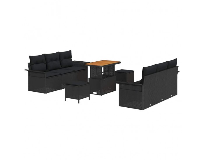 Sonata H Градински Софа Комплект 9 pcs Черно 90 x 55 x 71 cm
