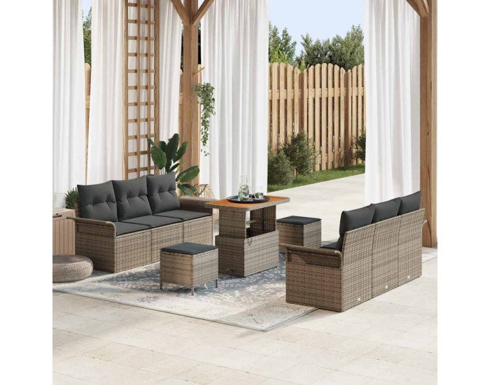 Sonata H Градински Софа Комплект с възглавница 9 pcs Сив 90 x 55 x 71 cm