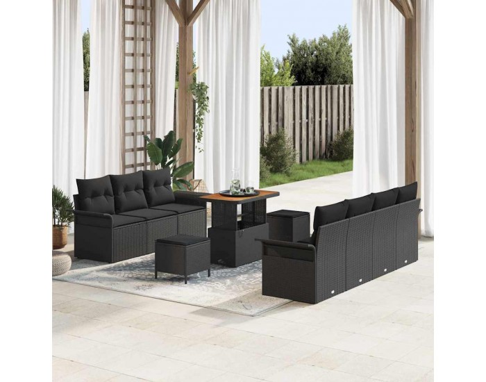 Sonata H Градински Софа Комплект 10 pcs Черно 90 x 55 x 71 cm