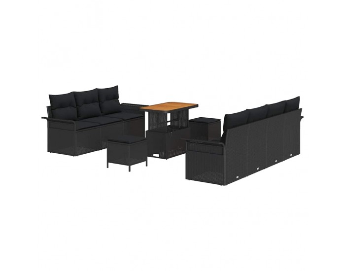 Sonata H Градински Софа Комплект 10 pcs Черно 90 x 55 x 71 cm