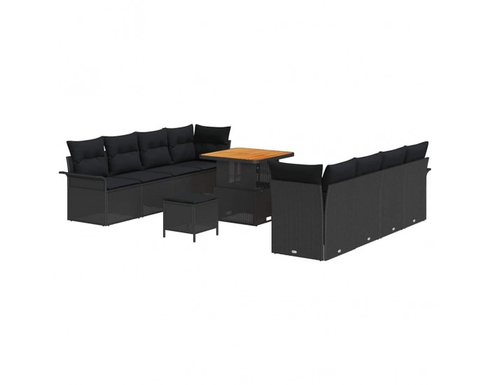 Sonata H Градински Софа Комплект 11 pcs Черно 80 x 80 x 71 cm