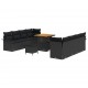 Sonata H Градински Софа Комплект 11 pcs Черно 80 x 80 x 71 cm