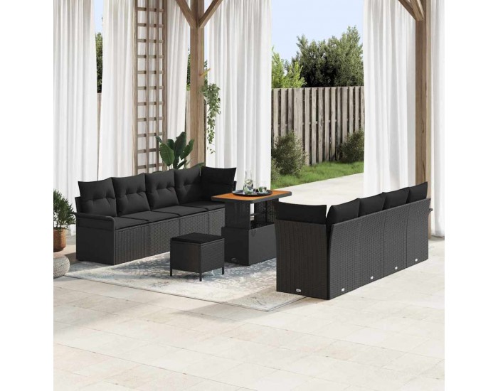 Sonata H Градински Софа Комплект 11 pcs Черно 90 x 55 x 71 cm