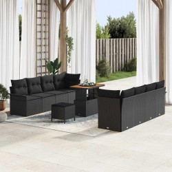 Sonata H Градински Софа Комплект 11 pcs Черно 90 x 55 x 71 cm - Canapele și bănci de grădină