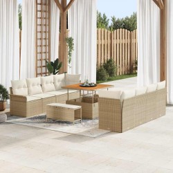 Sonata H Градински Софа Комплект 11 pcs Бежов и кремав 100 x 100 x 71 cm - Canapele și bănci de grădină