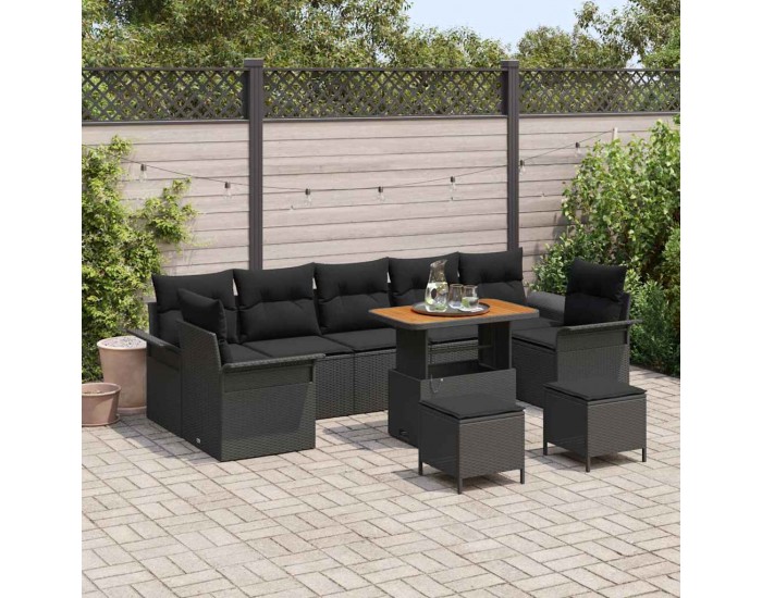 Sonata H Градински Софа Комплект 10 pcs Черно 90 x 55 x 71 cm