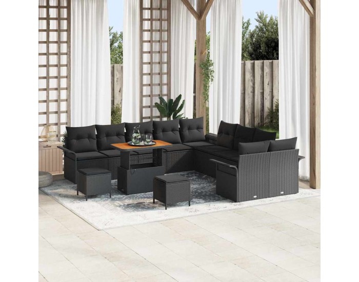 Sonata H Градински Софа Комплект 13 pcs Черно 90 x 55 x 71 cm